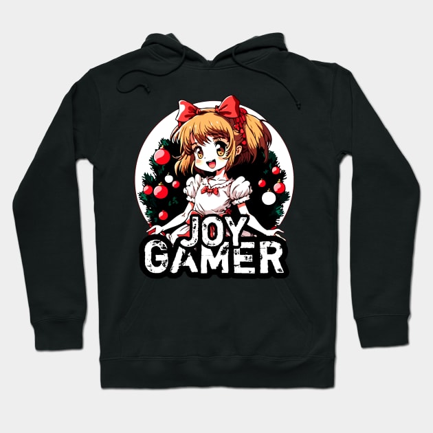 Kawaii Anime Girl Christmas Gamer Hoodie by MaystarUniverse